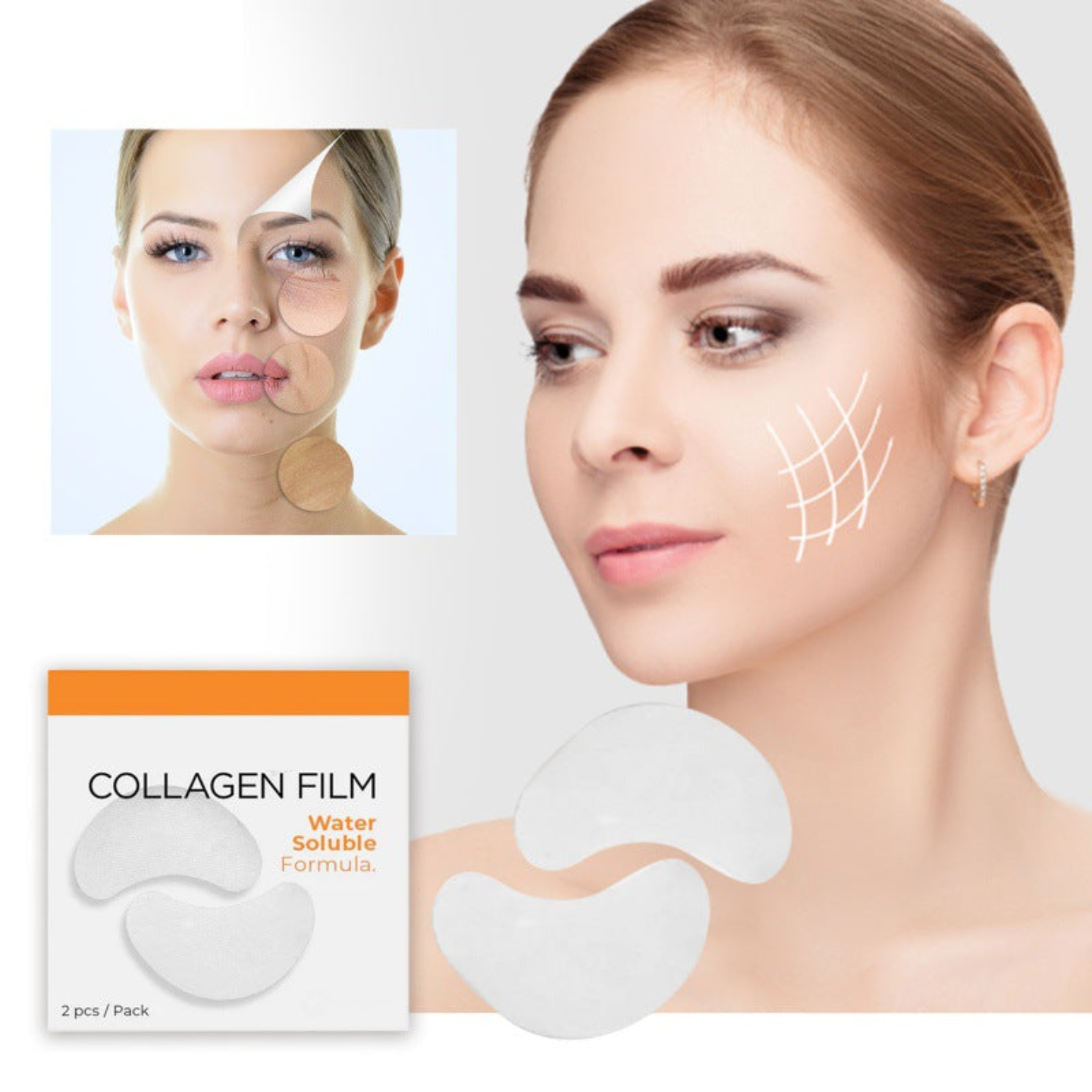 Collagen film under-eye patches